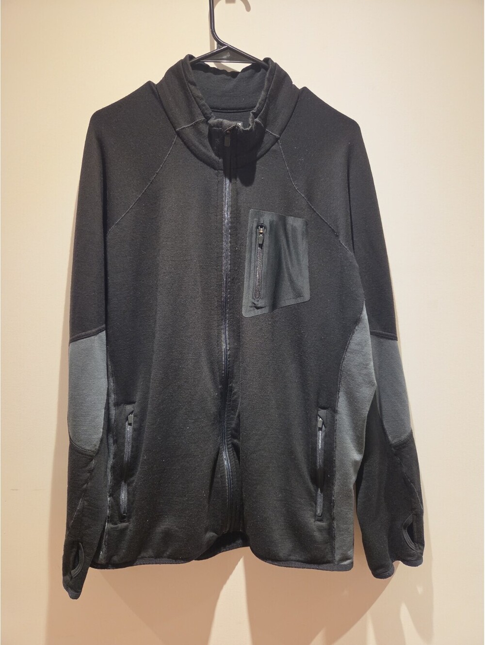 Icebreaker Merino GT Jacket Mens X-Large Black Hoodie Full Zip Merino Wool